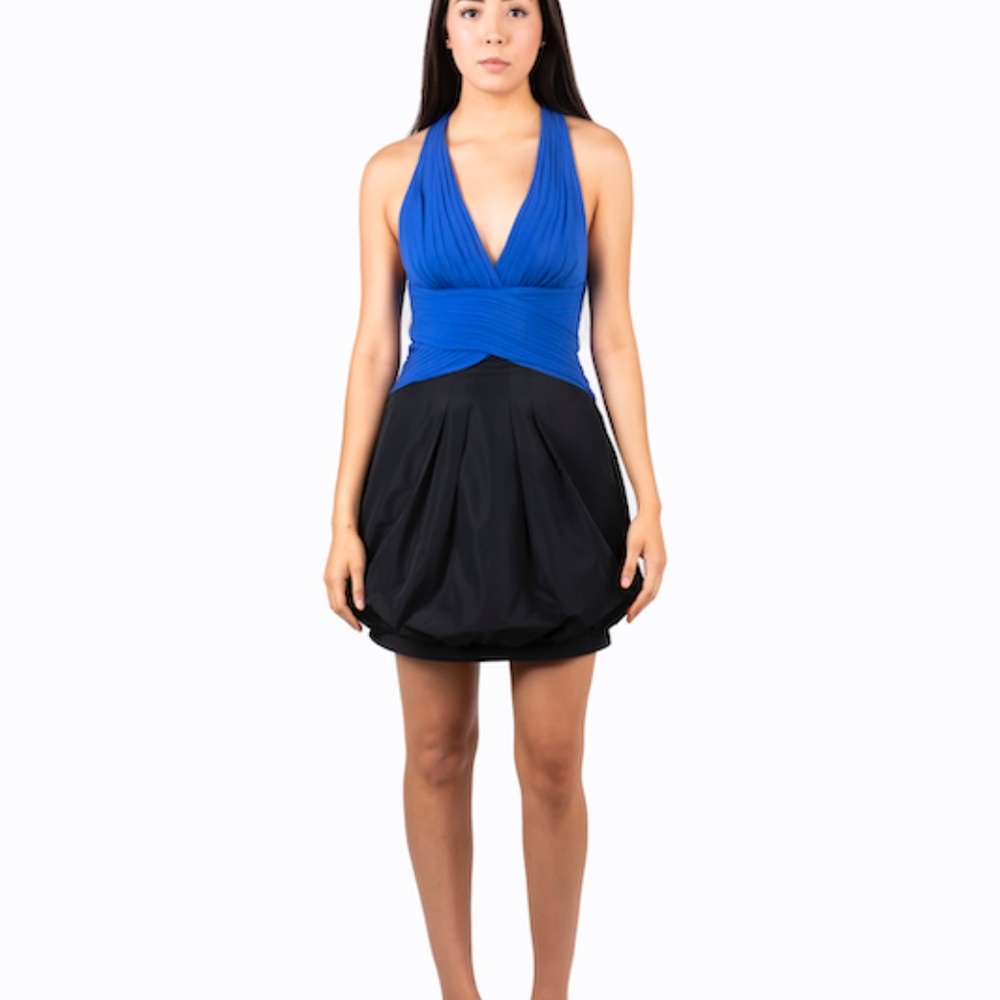 BCBG Criss Cross Peplum Dress Size S
